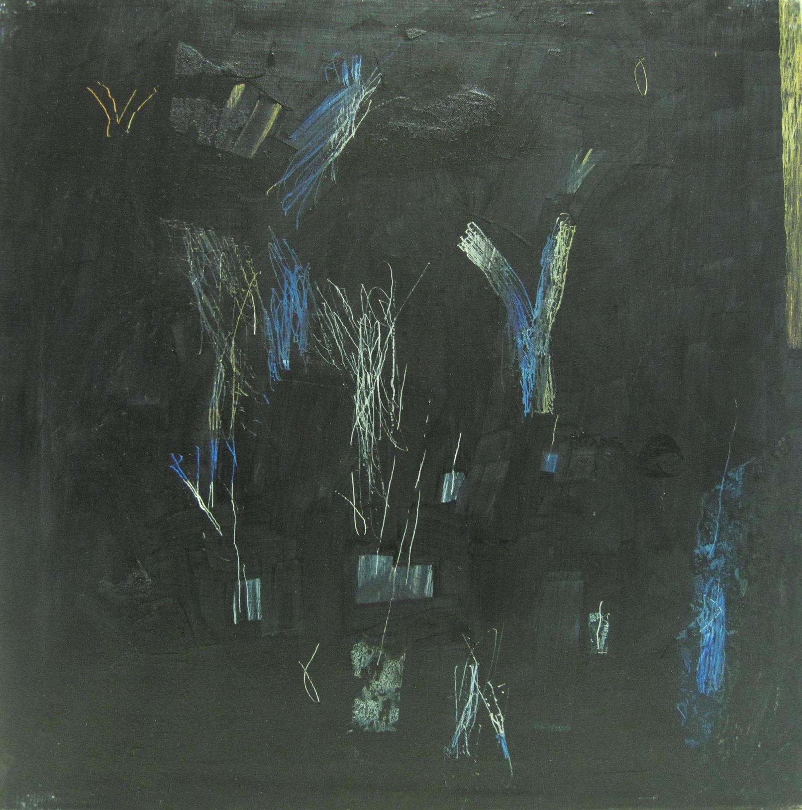 In the Field by Night - Im Feld bei Nacht, 1998 - mixed media on canvas, cm 50x50