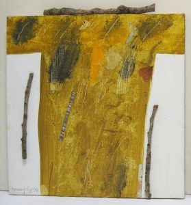 Shirt-Tree No. 2, 2008-2014 - oil and collage on canvas, cm35x35